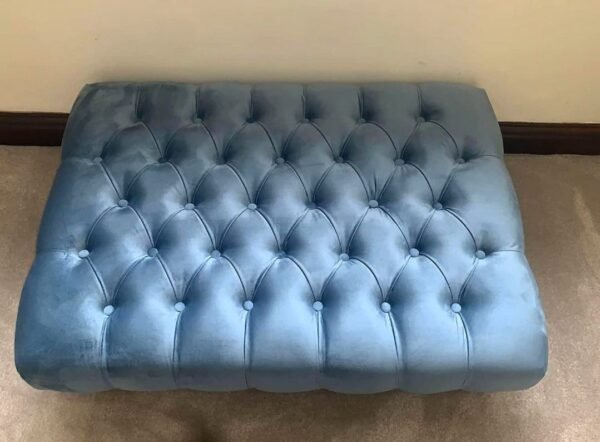 Handcrafted Deep-Buttoned Velvet Ottoman